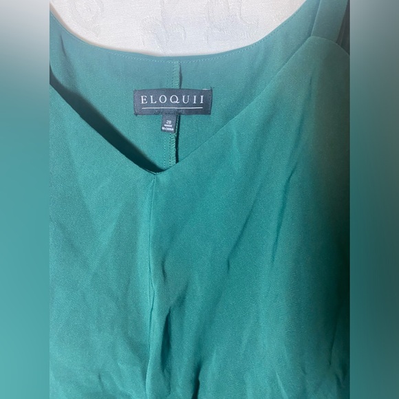 NWT Eloquii Plus  Green Off Cold Shoulder Wrap Dress - Picture 12 of 14